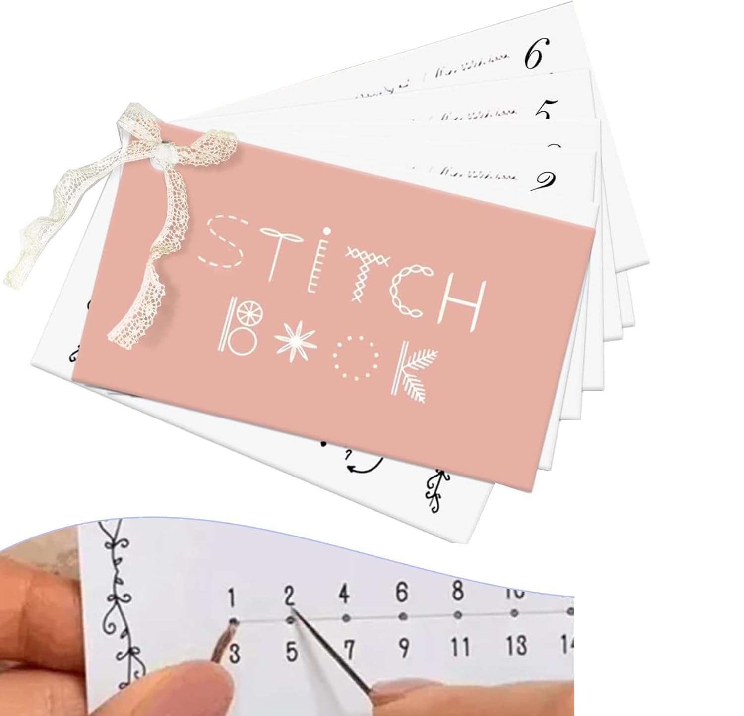 PATPAT Embroidery Stitch Guide Brochure with Needle & Threads Beginners Stitch Skill Guide Book DIY Creative Sewing Practice Cards Set, Portable Mini Sewing Book Craft Kit for Embroidery and Sewing PATPAT Embroidery Stitch Guide Brochure with Needle & Threads Beginners Stitch Skill Guide Book DIY Creative Sewing Practice Cards Set, Portable Mini Sewing Book Craft Kit for Embroidery and Sewing